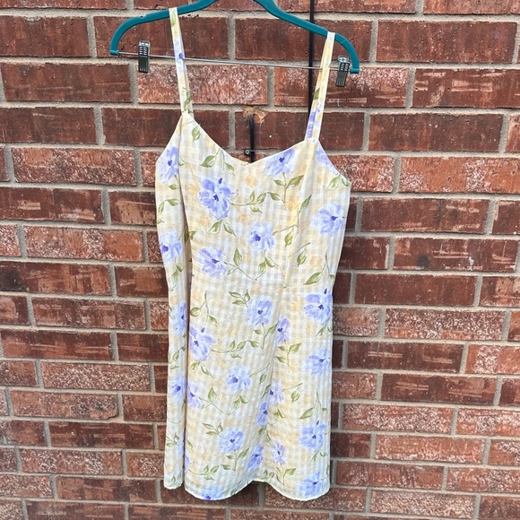 Vintage Y2K Butter Yellow Floral Mini Sundress Coquette Girl Women’s 13/14 - Picture 2 of 10